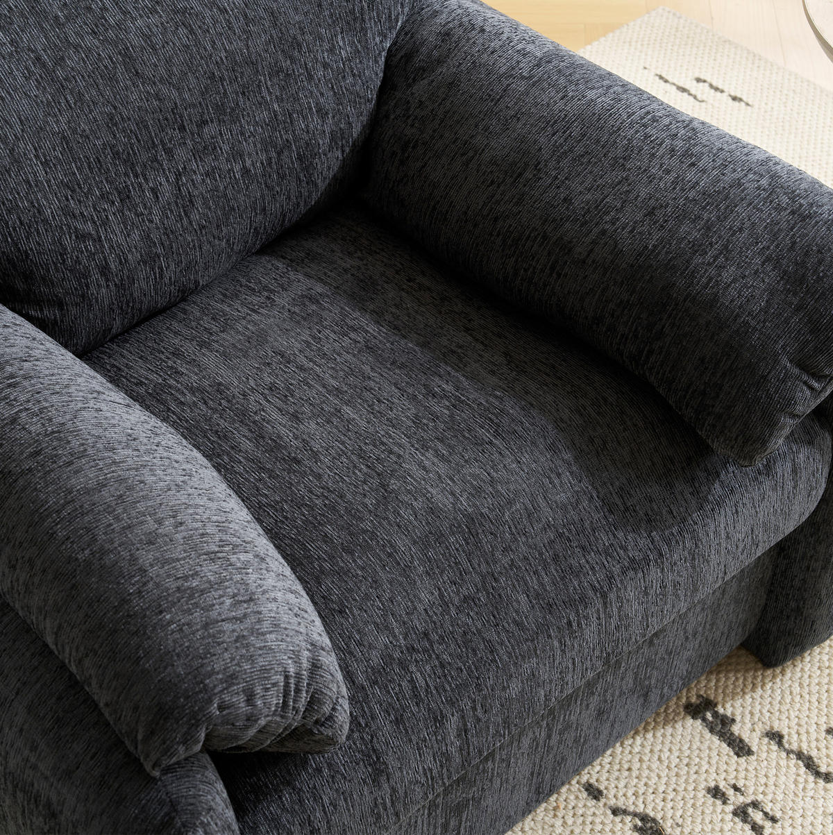 SESSEL Chenille mit breiter Sitzfläche 96/82/84 cm Grau - Grau, Textil (82/84/96cm) - Redom