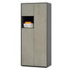 AKTENSCHRANK Amira T10 Beton Oxid 180/80/40 cm - Hellgrau, Holzwerkstoff (80/180/40cm) - SIMPLYFURN