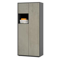 AKTENSCHRANK Amira T10 Beton Oxid 180/80/40 cm - Hellgrau, Holzwerkstoff (80/180/40cm) - SIMPLYFURN