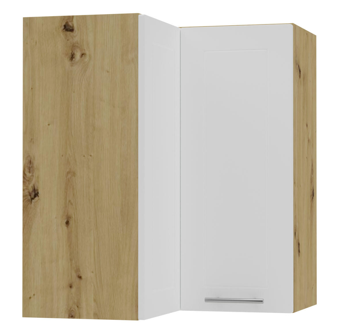 Feldmann-Wohnen Eckhängeschrank Weiß, Eiche Artisan 60x72x60 cm