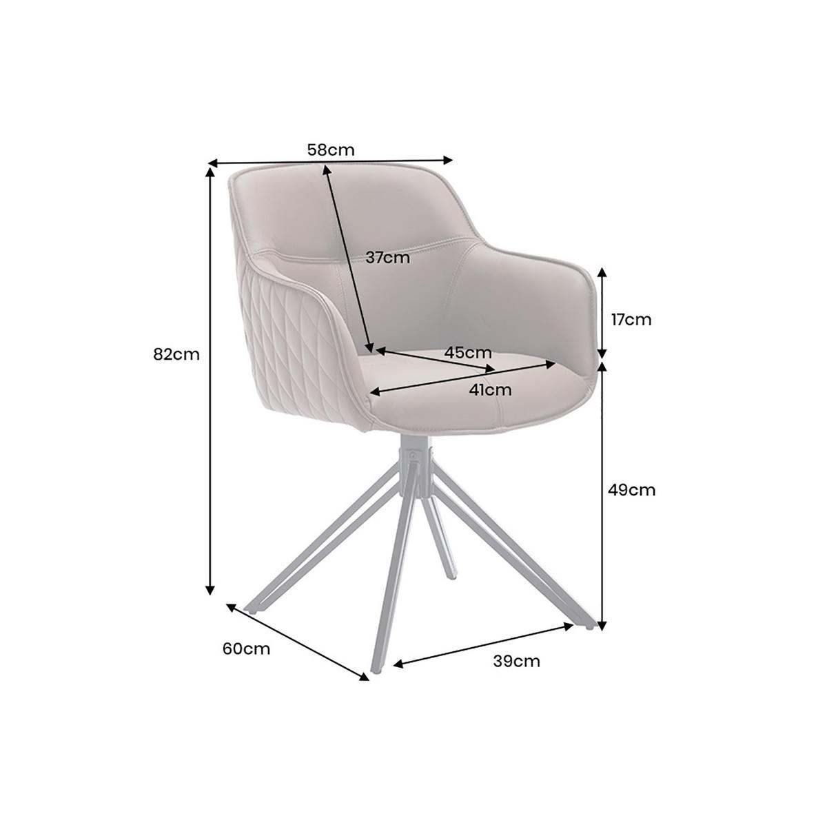 STUHL EUPHORIA Echtleder Grün 80 cm - Schwarz/Grün, Leder/Metall (58/82/60cm) - riess-ambiente