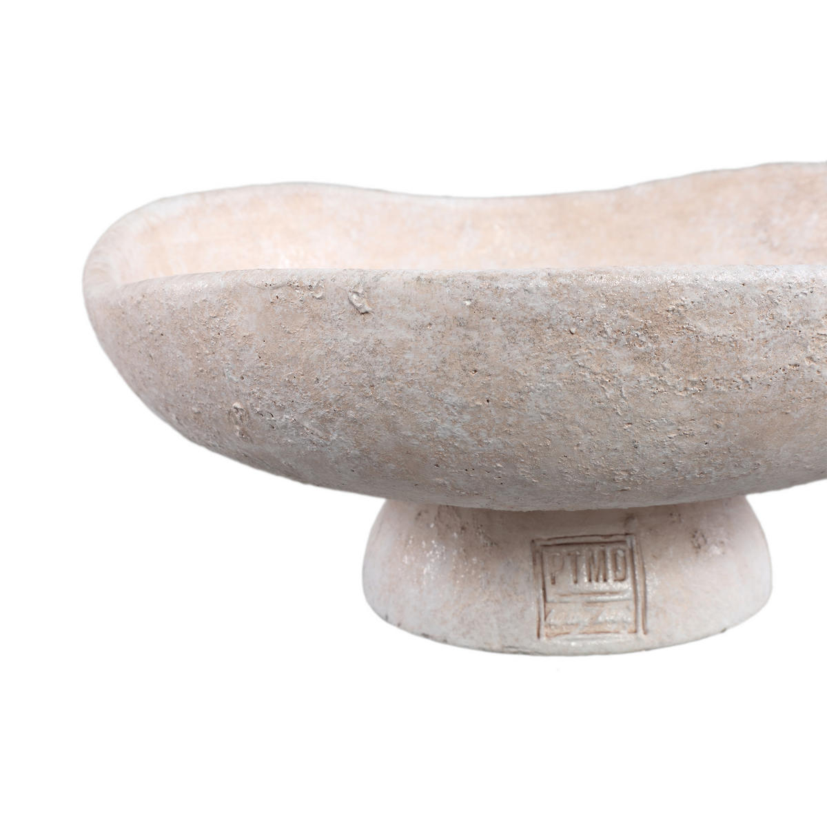 SCHALE Rokas Weiß 30/30/13cm - Weiß, Stein (13cm) - PTMD Collection