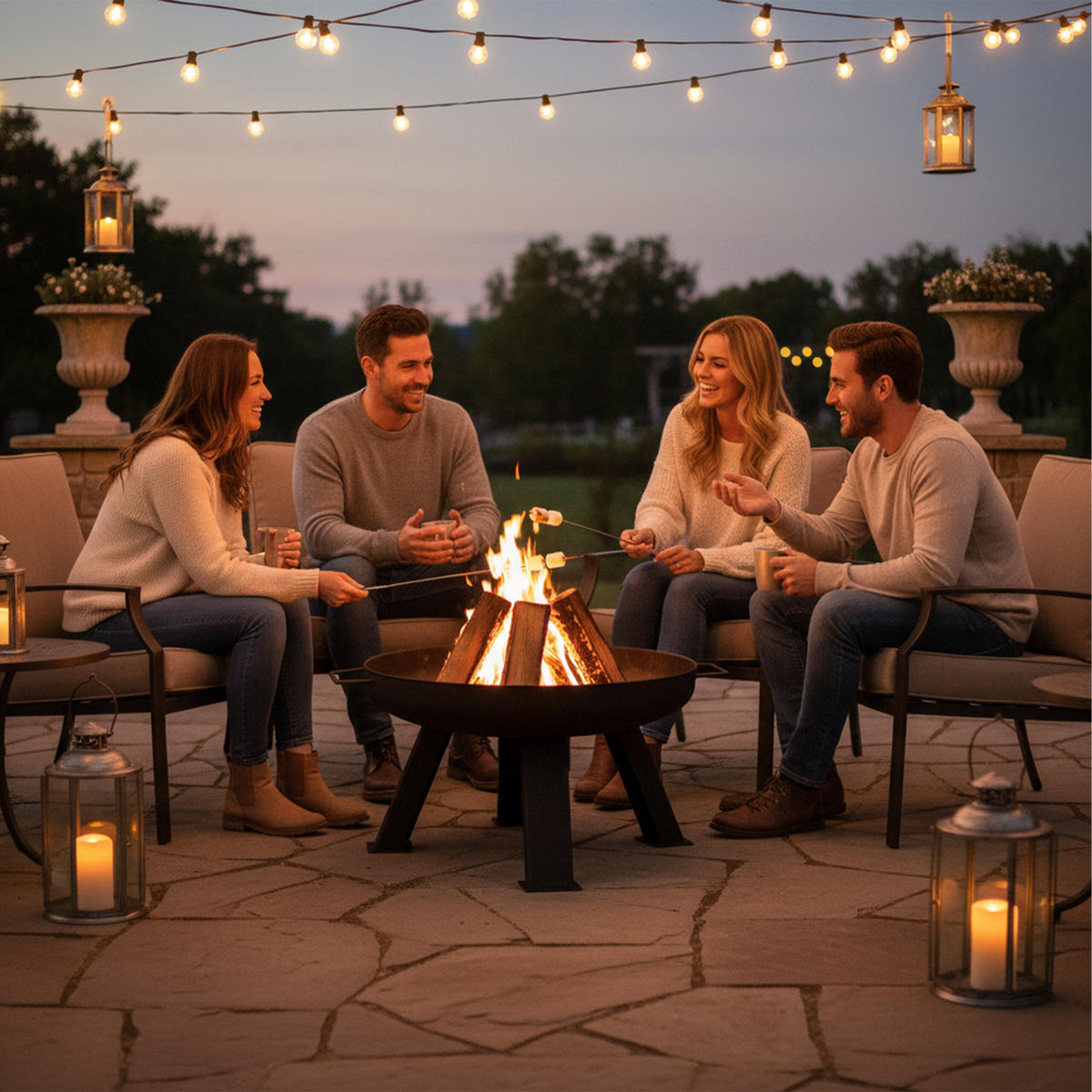 FEUERSCHALE - Schwarz, Metall (73/35/60cm) - Relaxdays