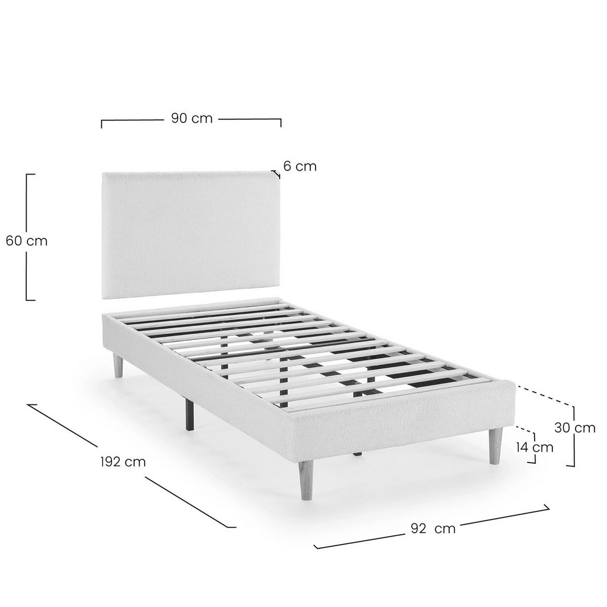 POLSTERBETT + Kopfteil 90x190 cm Niebla, Beige - Beige, Textil (90/190cm) - VS Venta-stock