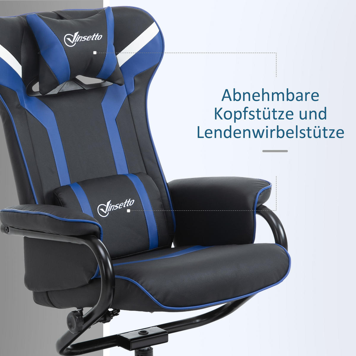 RELAXSESSEL, Dunkelblau+Schwarz - Blau/Multicolor, Kunststoff (82.5/103/67cm) - Vinsetto