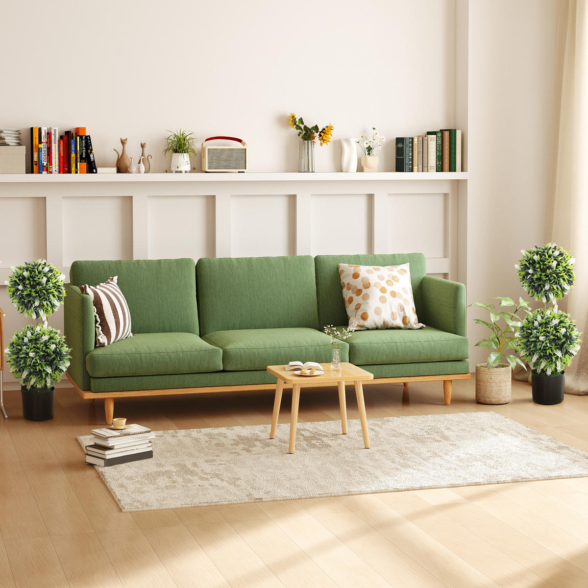 KUNSTPFLANZE 2er Set Kunststoff Stahl Weiß - Schwarz/Weiß, Kunststoff (70cm) - HOMCOM