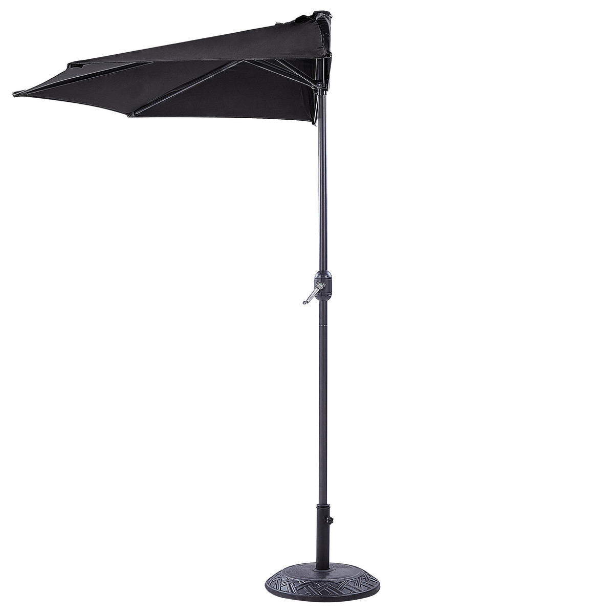 SONNENSCHIRM halbrund 270/100/235 cm schwarz Galati - Schwarz, Textil (270/100cm) - Beliani