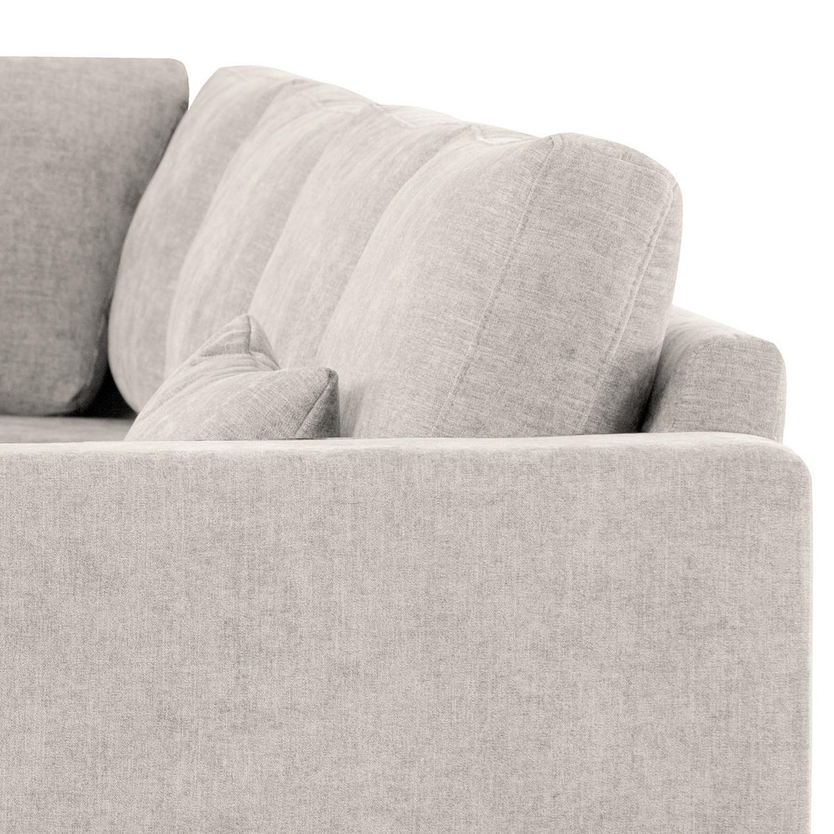 ECKSOFA mit Ottomane - Eichefarben/Grau, Eichenholz/Textil (287/219cm) - home24