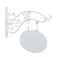 WANDSCHILD - Weiß, Metall (43/36/3cm) - Relaxdays