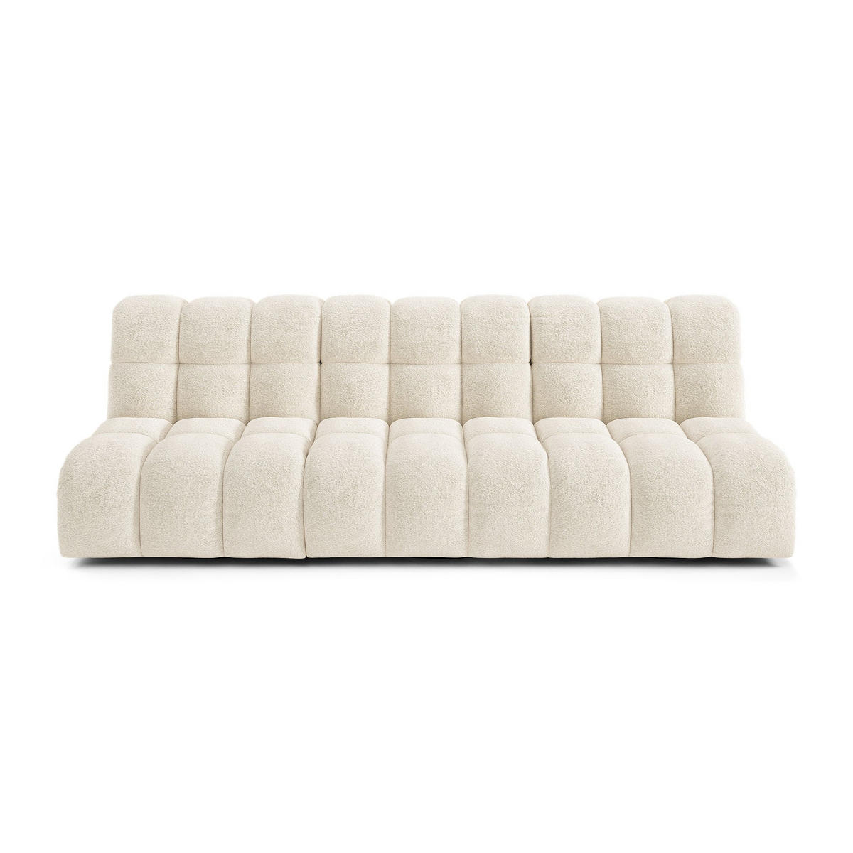SOFA SEVEN Bouclé-Stoff Creme 243cm - Creme, Textil (243/77/98cm) - Premium Interiors