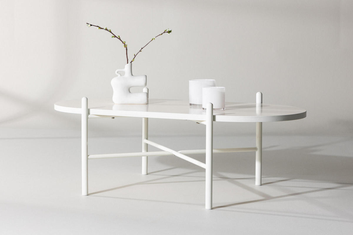 COUCHTISCH PUEBLO Weiß 60x120x45 cm - Weiß, Holzwerkstoff (120/60/45cm) - FURNLUX