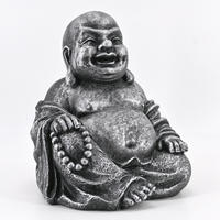 BUDDHA 31 cm, Schwarz-Silber - Silberfarben, Kunststoff (25/31/24cm) - dasmöbelwerk