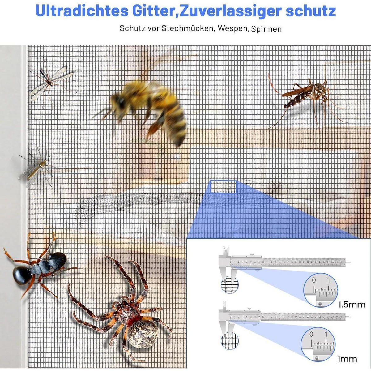 FLIEGENGITTER Fenster 120 x 140 cm Schwarz - Schwarz, Textil (4.5/22/5.5cm)