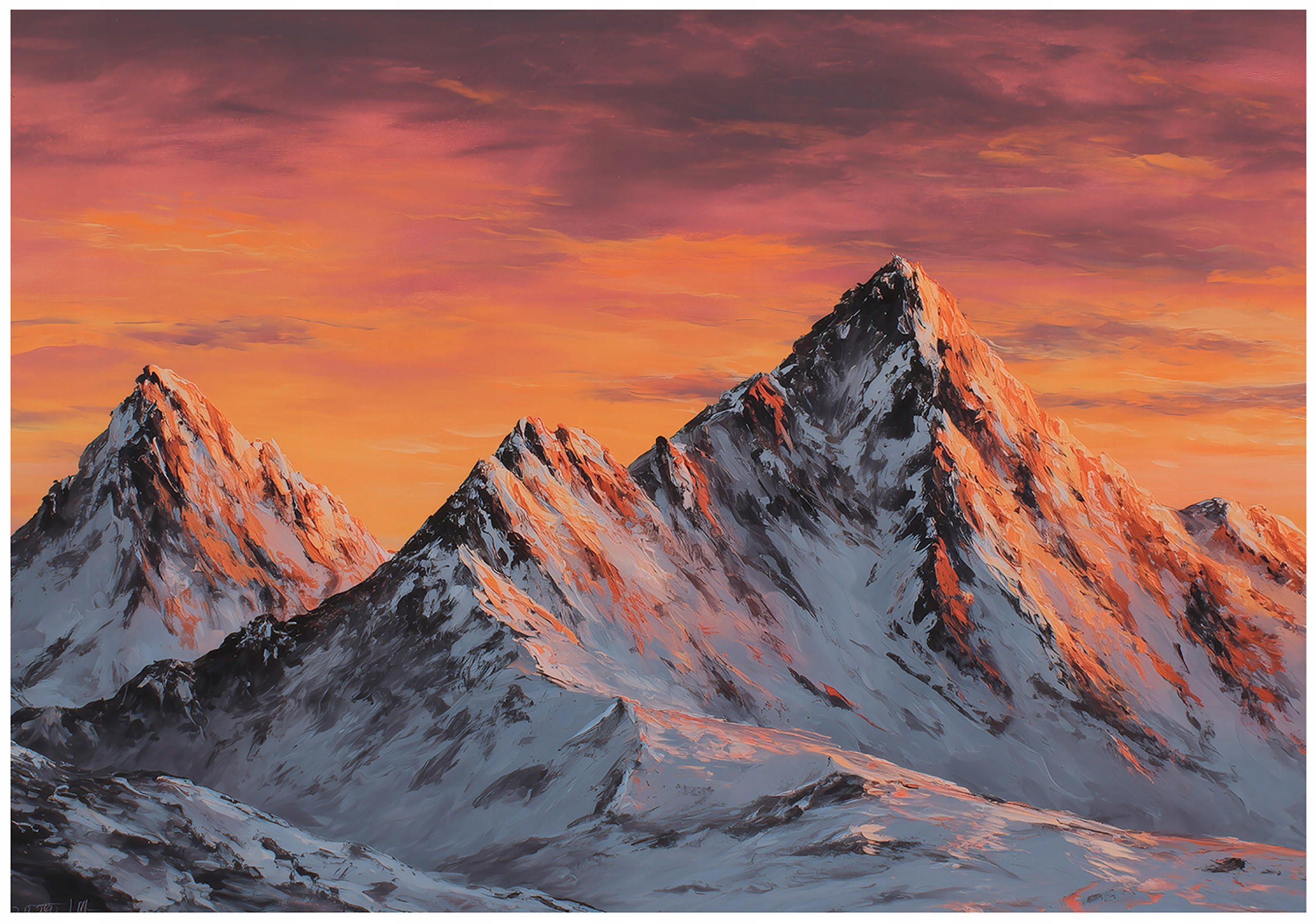 FOTOTAPETE Gebirge Natur Orange 250x175 cm - Multicolor, Papier (250/175cm) - Wallarena