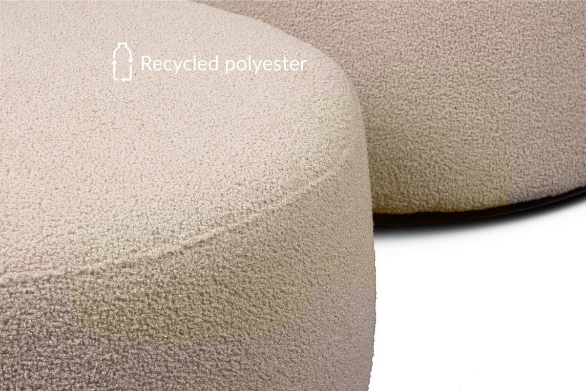 SITZHOCKER RAGGI mit 360° Drehfunktion, Beige - Beige, Textil (80/36/80cm) - KONSIMO®