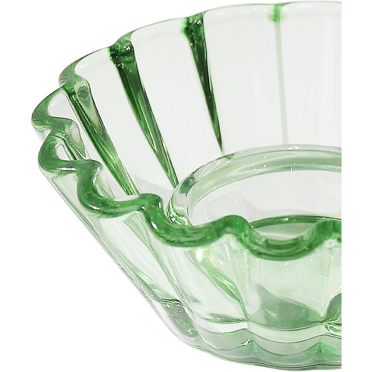 TEELICHTHALTER 3er Set Glas Grün - Hellgrün, Glas (4.5cm)