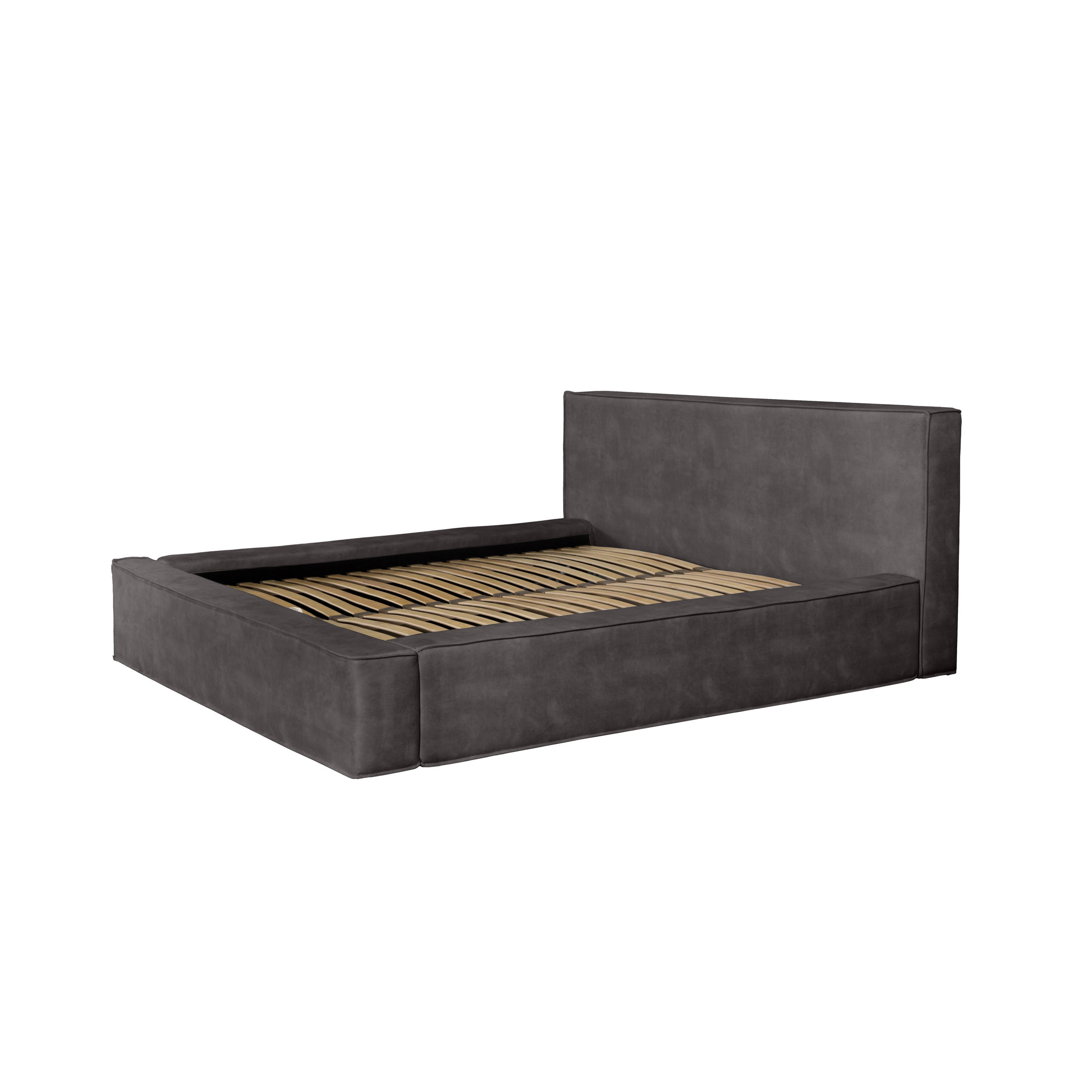 POLSTERBETT Mummo 140x200 cm, Anthrazit - Anthrazit, Textil (140/200cm) - Fedve