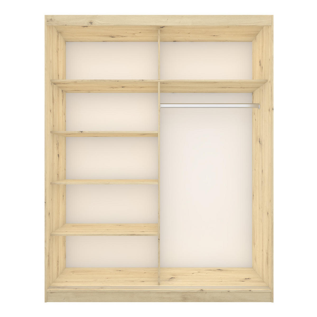SCHWEBETÜRENSCHRANK Werona 2D mit Spiegel Artisan Eiche 183 cm - Schwarz/Eiche Artisan, Holzwerkstoff/Metall (183/218/61cm) - imoebel24