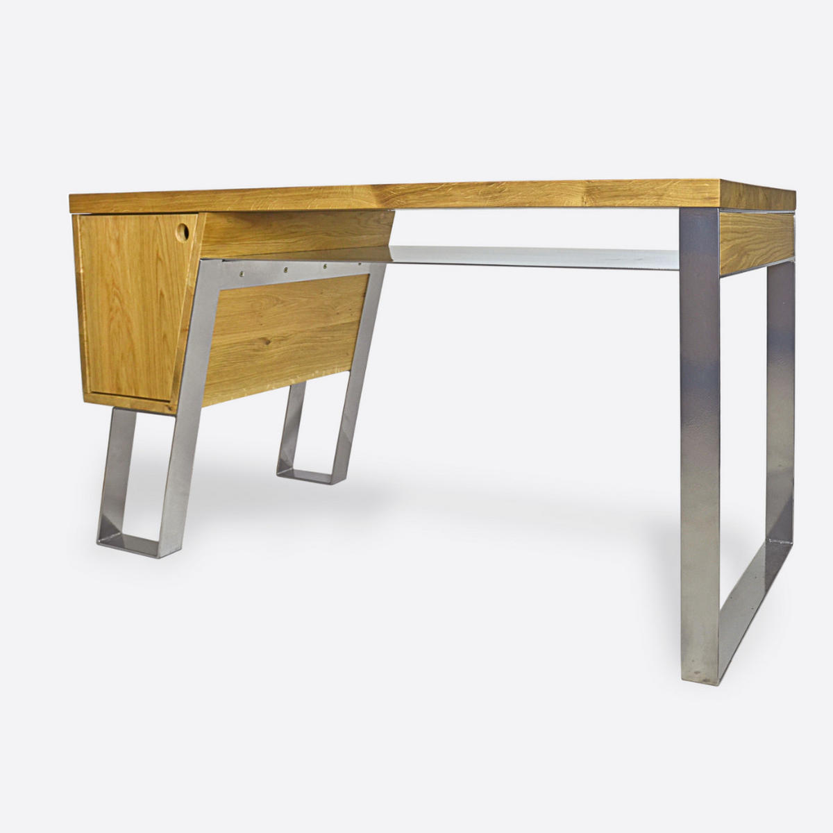 COMPUTERTISCH aus Eichenholz auf Metallbeinen fürs Büro BORA - Eichefarben, Holz (60/140/75cm) - Rawood Furniture