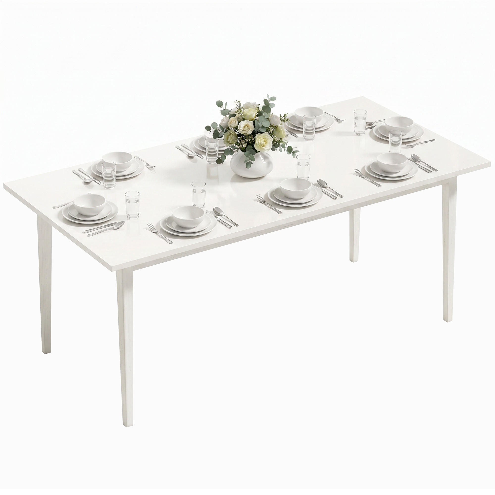 Pangivo Esstisch Creme 90x76x180 cm