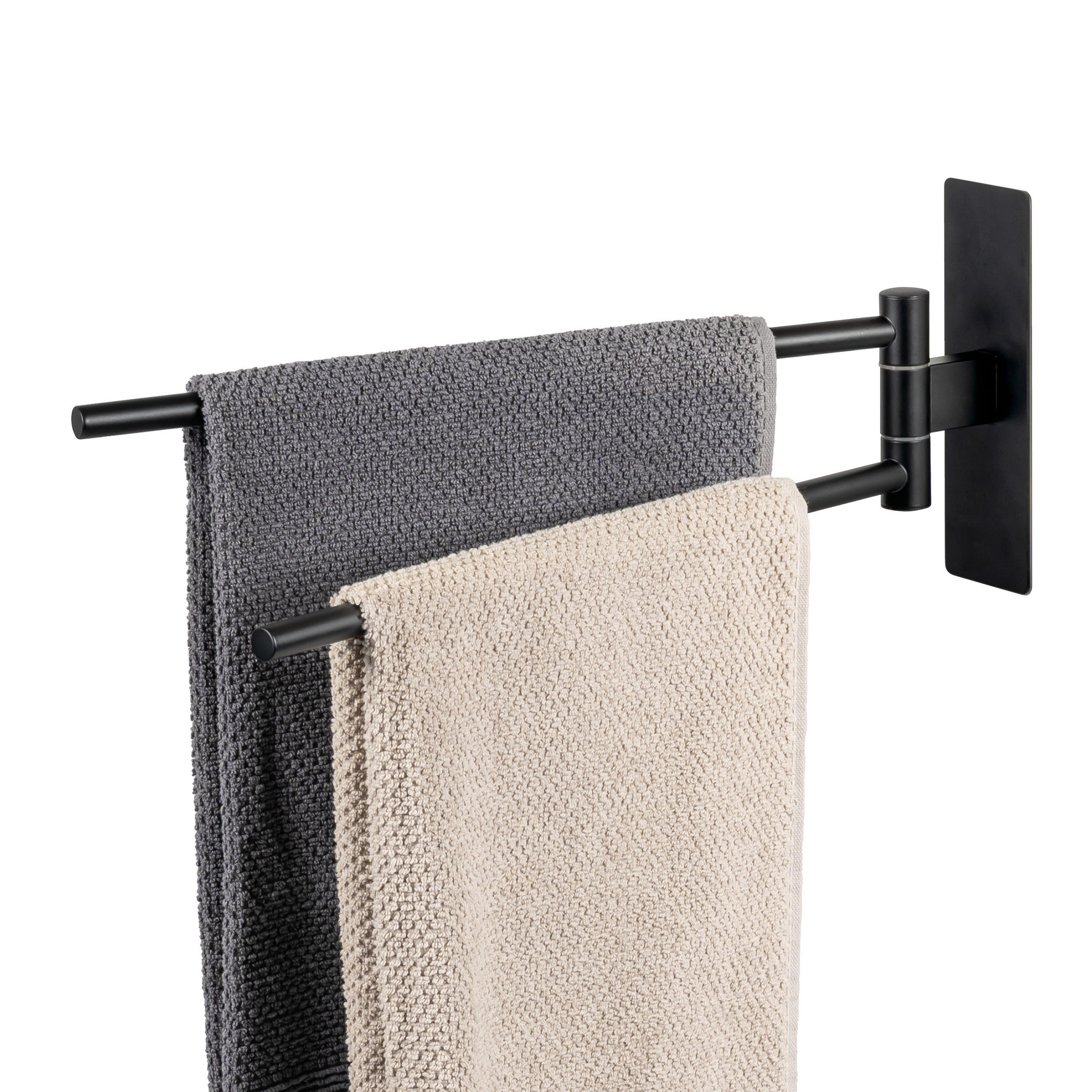 HANDTUCHHALTER, schwarz, Edelstahl - Schwarz, Metall (6/18/43.5cm) - eluno