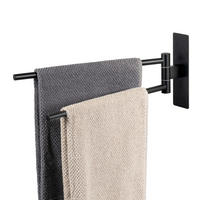 HANDTUCHHALTER, schwarz, Edelstahl - Schwarz, Metall (6/18/43.5cm) - eluno