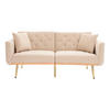 SCHLAFSOFA Samt mit verstellbarer Rückenlehne Beige 165/72,5/75 cm - Beige, Textil (72.5/75/165cm)