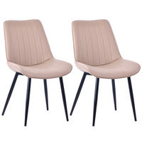 STUHL-SET 2 Stück aus Kunstleder in Modernem Stil-YZ1 - Cognac, Textil/Metall (53/88/62.5cm) - HOMAVO