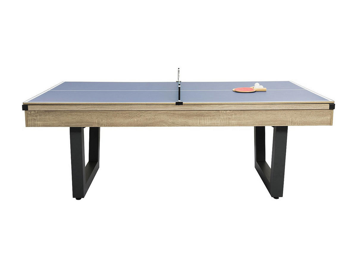 MULTIFUNKTIONSTISCH - Billard & Tischtennis - 213,4 x 111,8 x 78,5 cm - Holzfarben hell & Schwarz - MELIAN - Schwarz, Holz (213.4/111.8cm) - Vente-Unique