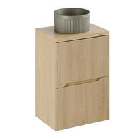 WASCHTISCHKOMBI 60 cm 3Teile - Nordic Cremona N BM399 in Cremona-Eiche/Dunkelgrün - Dunkelgrün/Eichefarben, Holz/Keramik (36/36/12cm)