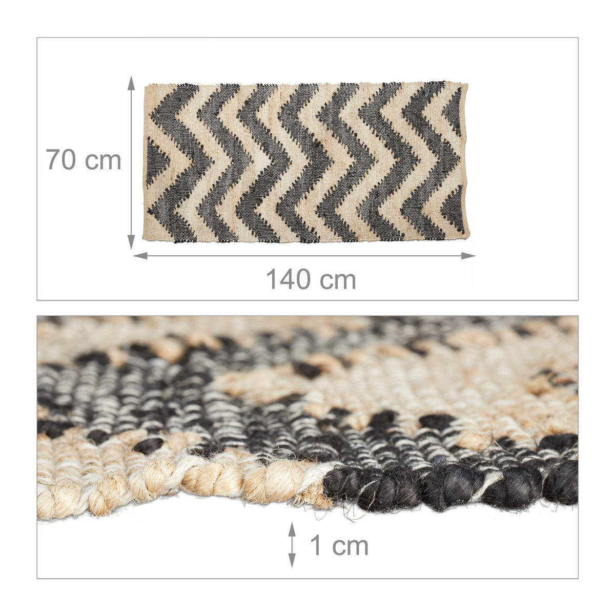 LÄUFER - Multicolor, Textil (70/140cm) - Relaxdays