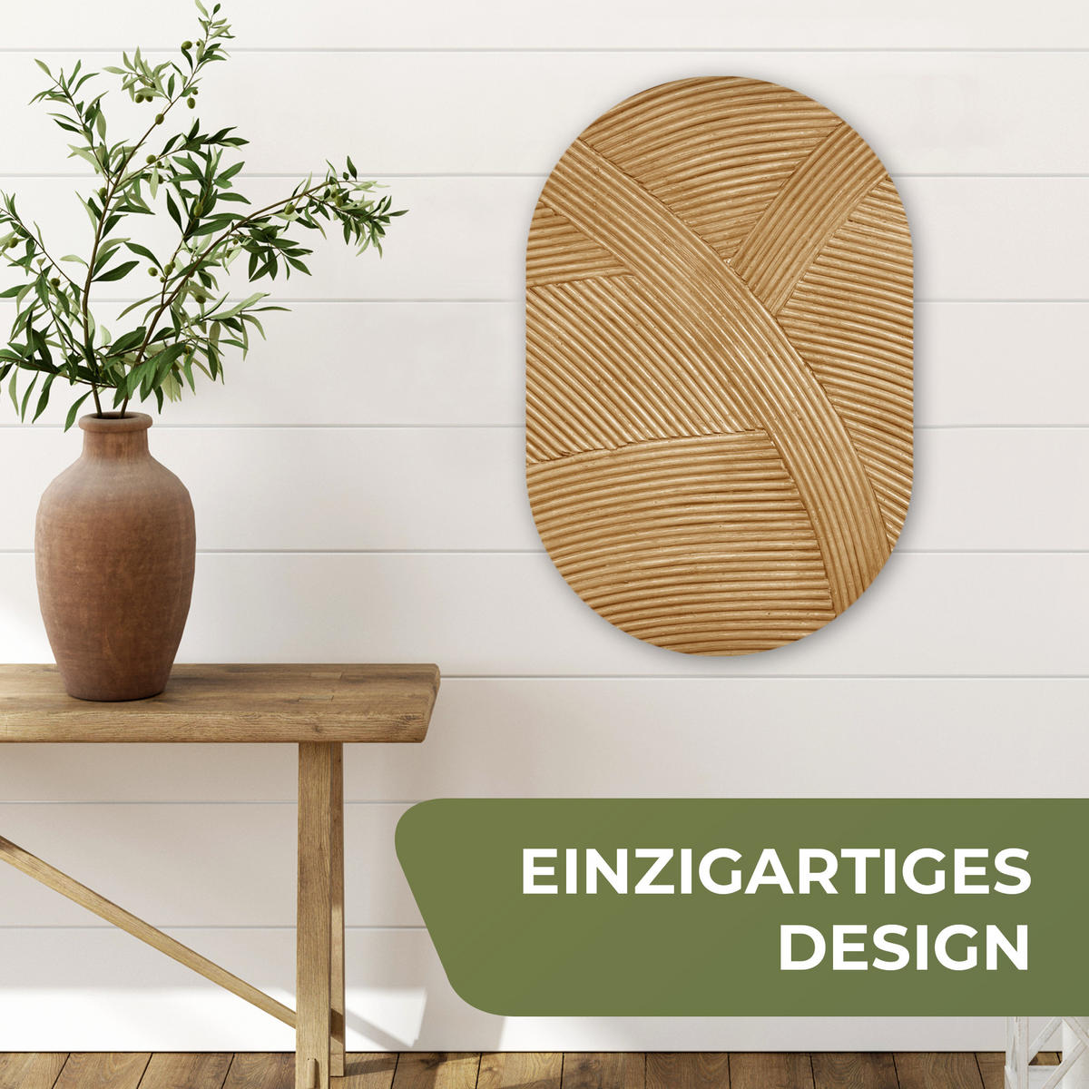 WANDBILD Struktur - Natur - Kunst - Rattan 40x60 cm - Naturfarben, Kunststoff (40/60cm) - MuchoWow