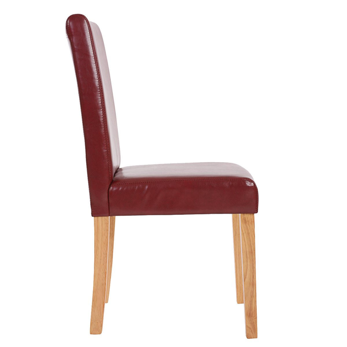 ESSZIMMERSTUHL 4er-Set klassisch und zeitlos 90x43x56cm Sitzhöhe 45cm Kunstleder helle Beine Rot-Braun - Rotbraun, Kunststoff (43/90/56cm) - CHEFGASTRO