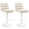 BARHOCKER 2er Set Lederlook creme - Creme/Weiß, Textil/Metall (42/94/56cm) - CLP
