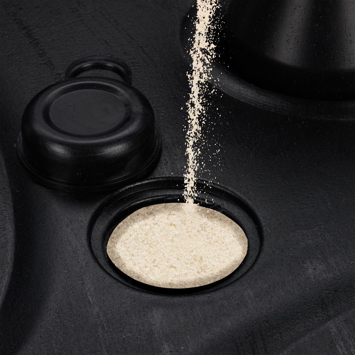 SONNENSCHIRMSTÄNDER - Schwarz, Kunststoff (44/42cm) - Relaxdays