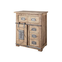 KOMMODE Mango 70x45x85 whitewash lackiert RAILWAY #311 - Beige, Holz (70/85/45cm) - Massivmoebel24