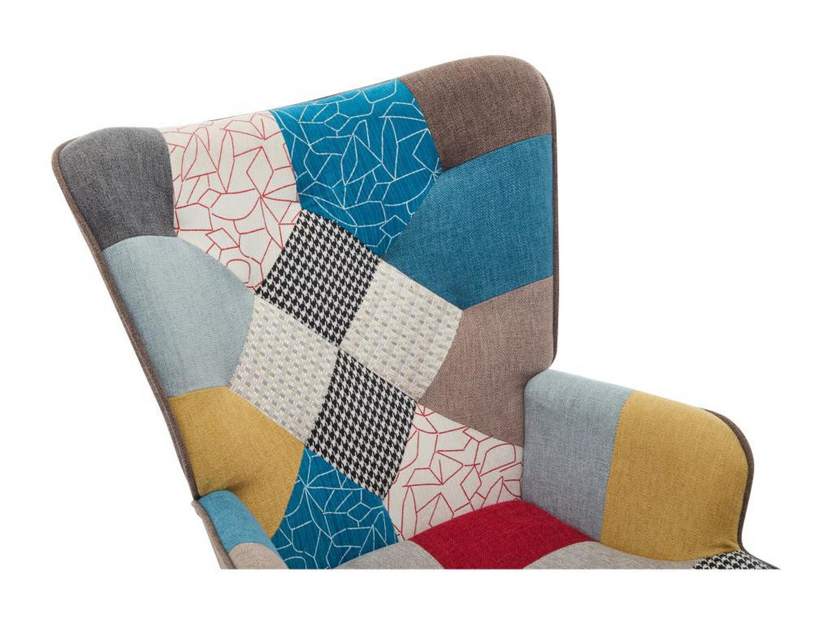 SCHAUKELSESSEL - melierter Stoff - Patchwork - mehrfarbig - ELMINA II - Multicolor, Textil (68/91/86cm) - Vente-Unique