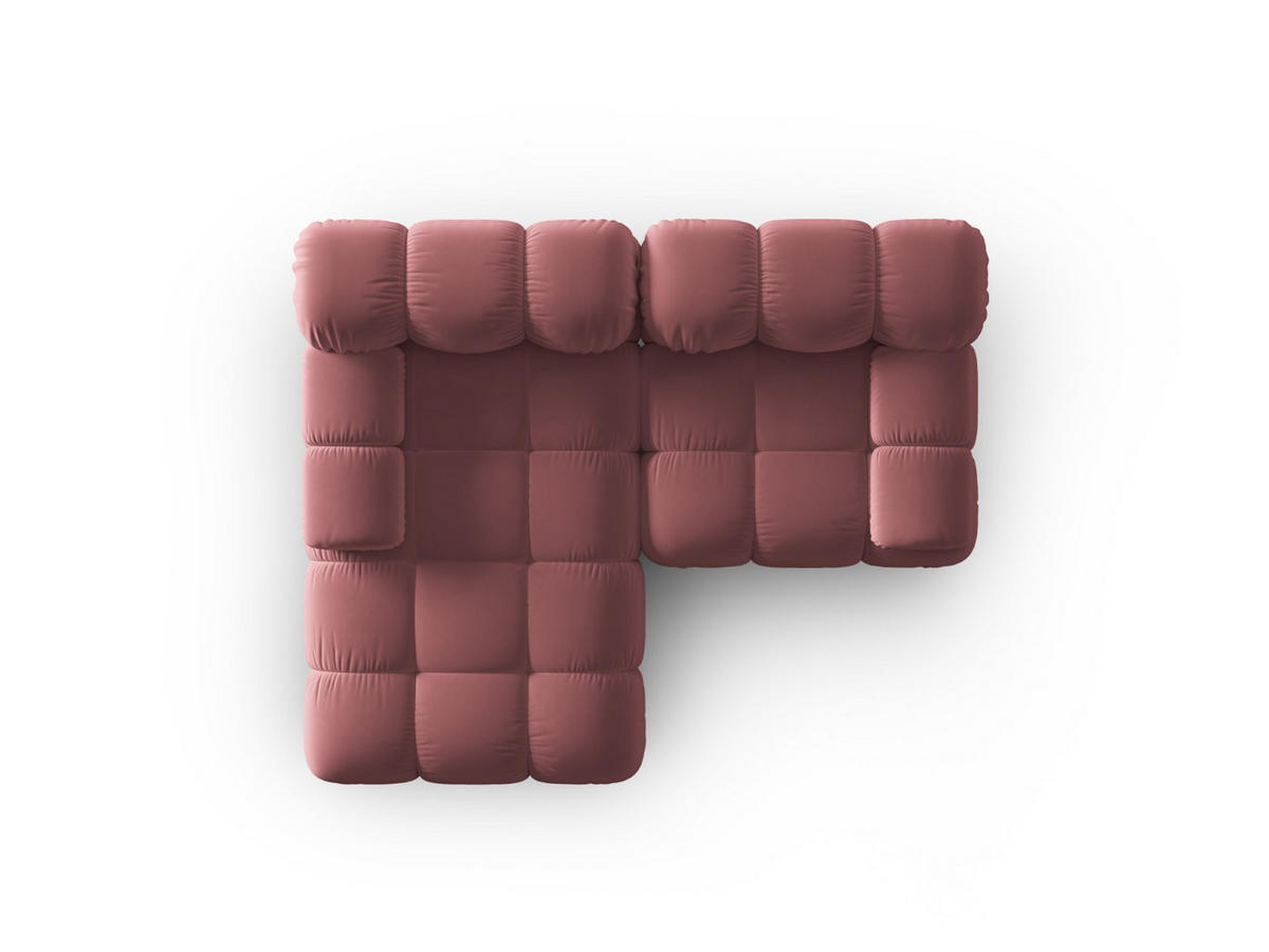 MODULARES-ECKSOFA links Bellis aus Samt rosa 3 Sitzplätze - Pink, Textil (157/191cm) - Micadoni