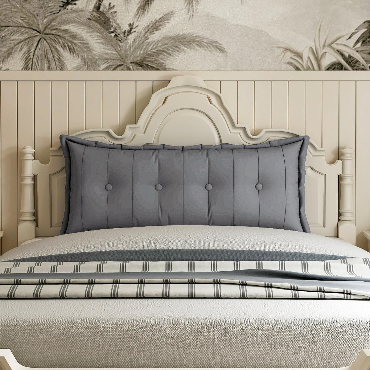 RÜCKENKISSEN Plüsch Grau 140 cm - Grau, Textil (50/140cm) - Vercart