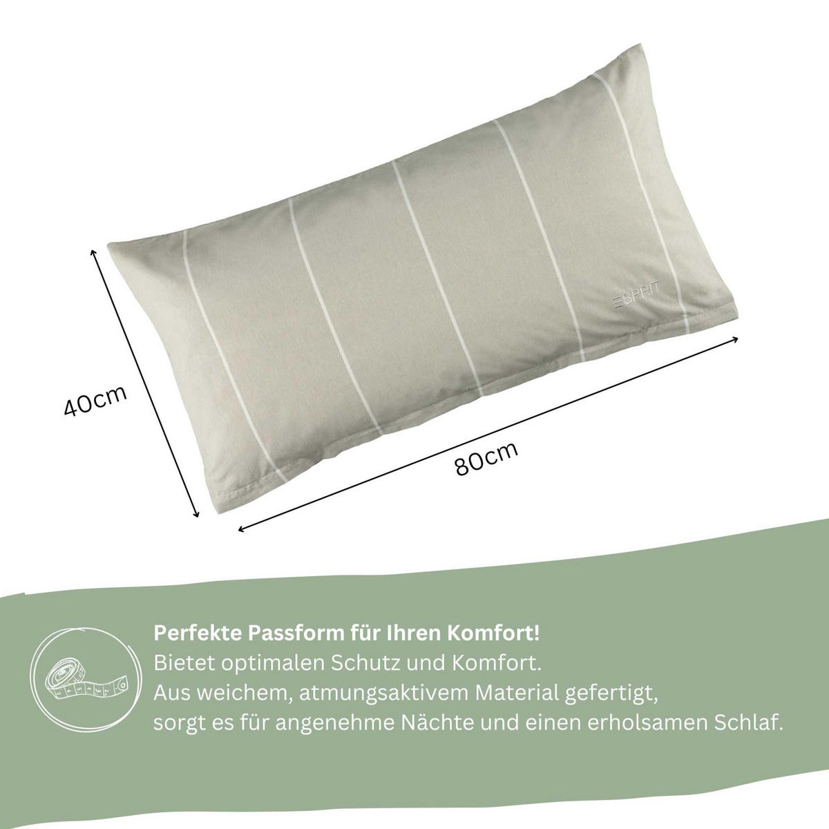 RENFORCÉ KISSENBEZÜGE HARPLINES - Grau, Textil (40/80cm) - Esprit