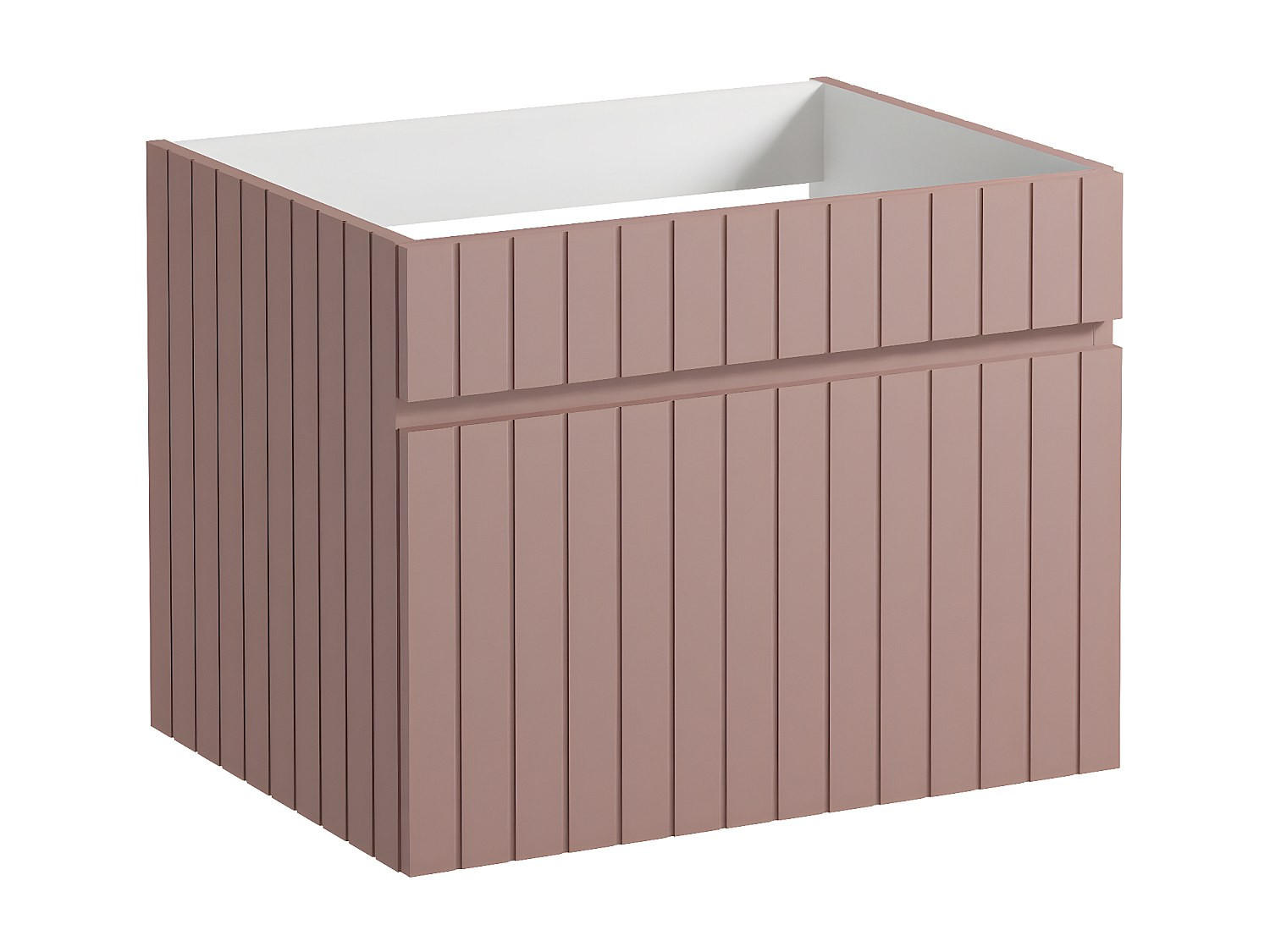 WASCHBECKENUNTERSCHRANK - 60cm x 46cm - MDF - puderrosa - SATARA - Pink, Holz (60/46/46cm) - Vente-Unique