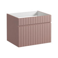 WASCHBECKENUNTERSCHRANK - 60cm x 46cm - MDF - puderrosa - SATARA - Pink, Holz (60/46/46cm) - Vente-Unique
