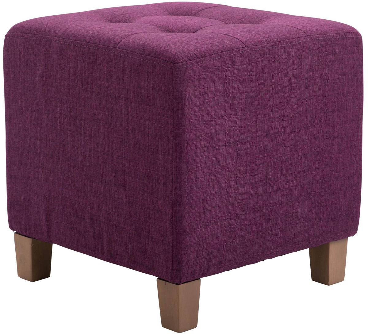 SITZWÜRFEL eckig 45/45/46 cm Stoff lila - Lila/Naturfarben, Holz/Textil (45/46/45cm) - CLP