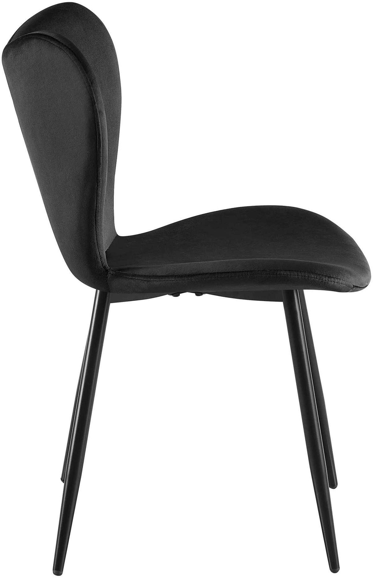 ESSZIMMERSTUHL Samt Schwarz - Schwarz, Textil/Metall (50/80/58cm) - CLP