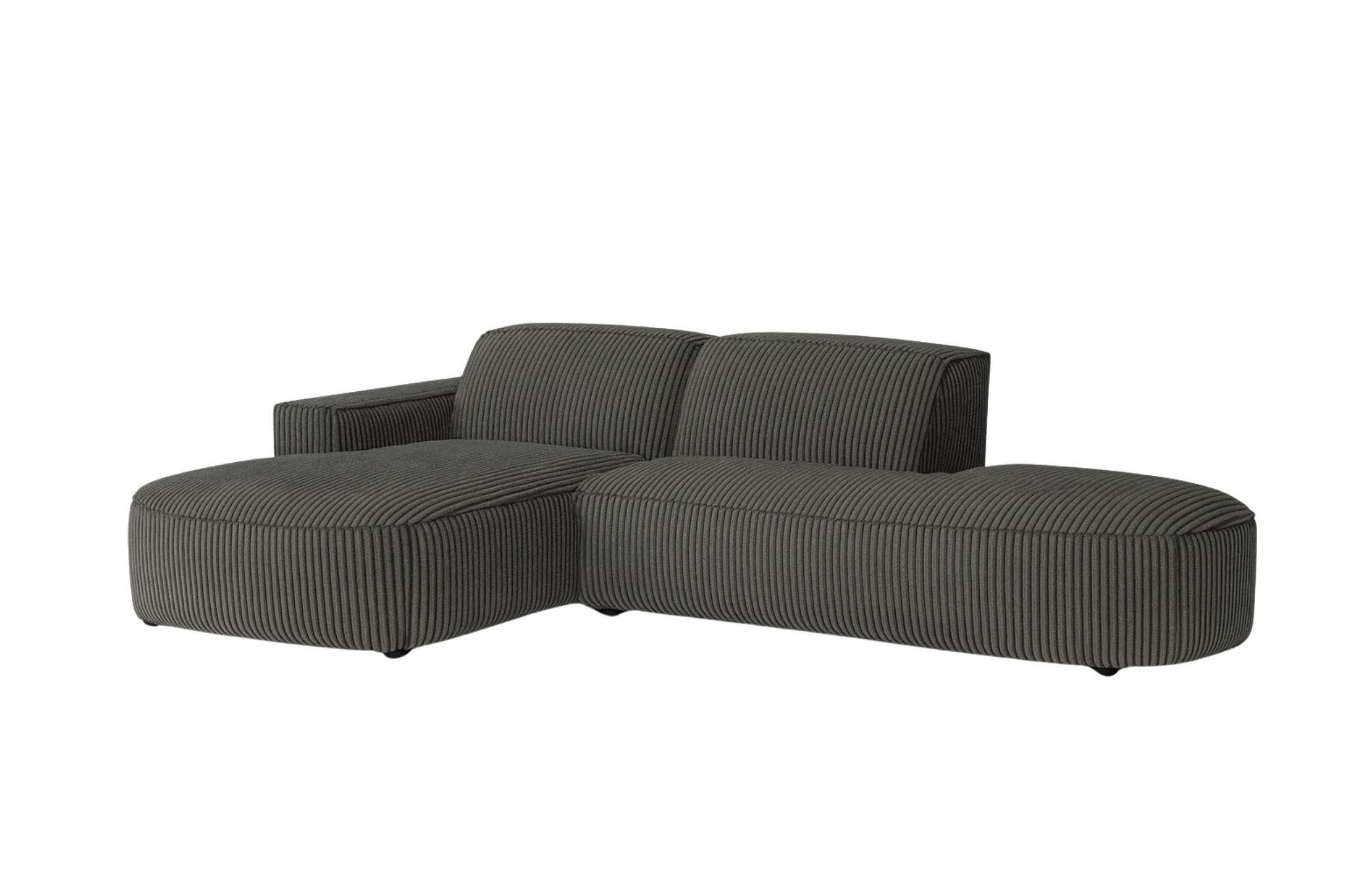 ECKSOFA Cursal Atelier, Stoff Poso, Grau, Links - Grau, Holz (284/166cm) - Kaiser Möbel