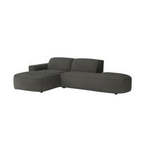 ECKSOFA Cursal Atelier, Stoff Poso, Grau, Links - Grau, Holz (284/166cm) - Kaiser Möbel