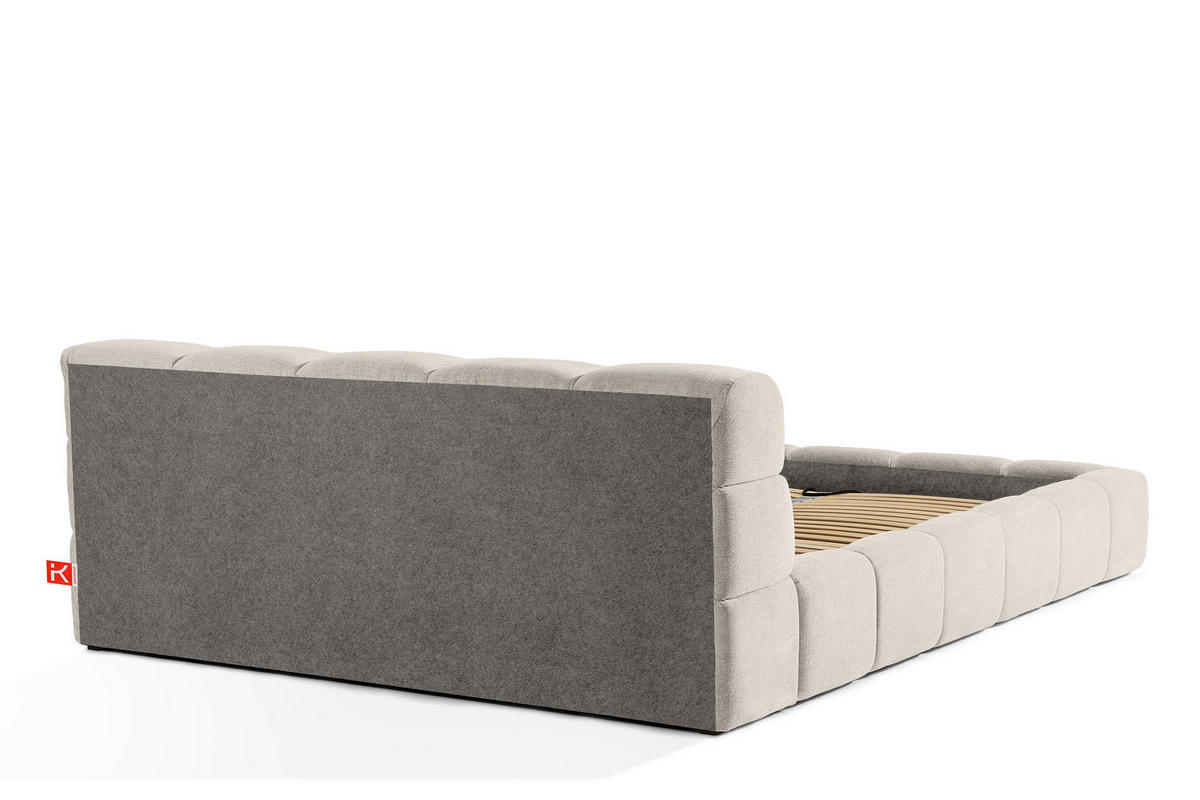 POLSTERBETT AERI 140/160/180/200 mit Rahmen und Bettkasten, ecru - Ecru, Holz/Holzwerkstoff (200/200cm) - KONSIMO®