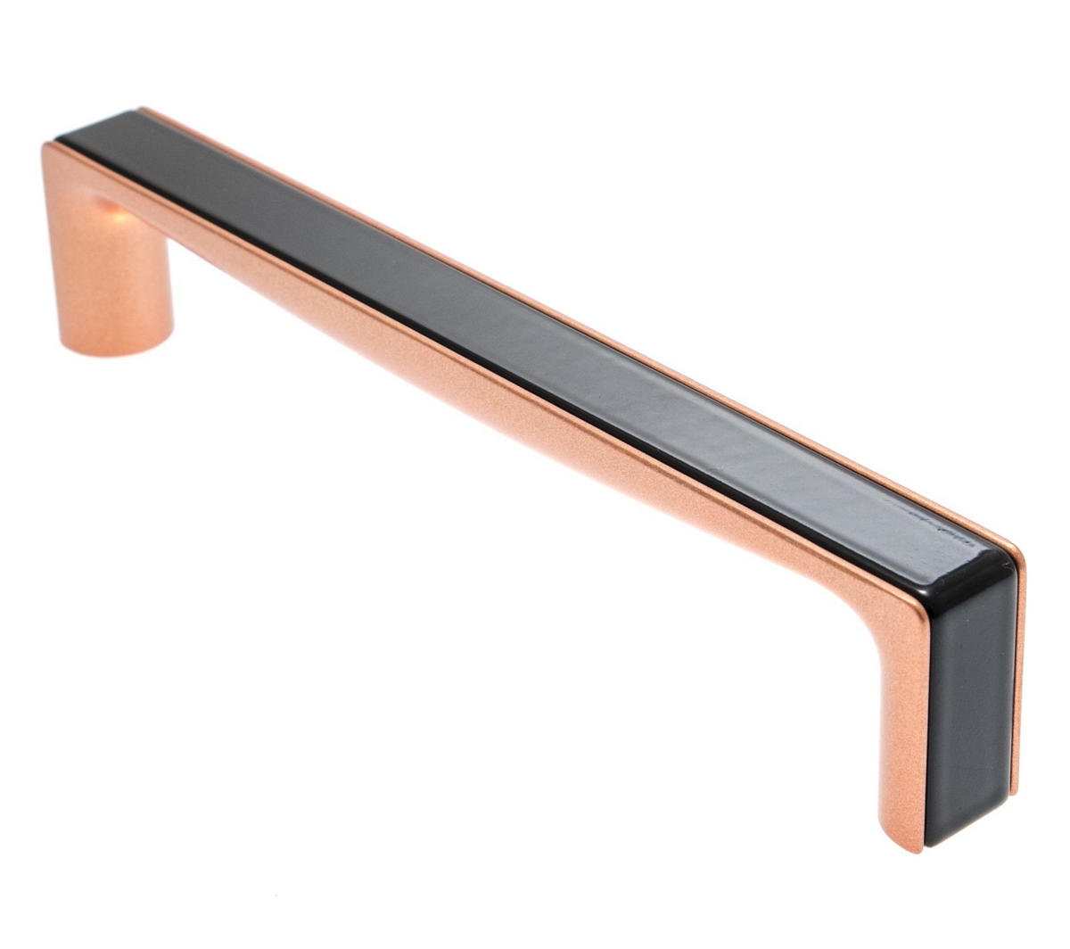 MÖBELGRIFF BA 160mm Küchengriff Kupfer & Schwarz BiColor Schrankgriff modern - Schwarz, Metall (1.8/3.4/17cm)