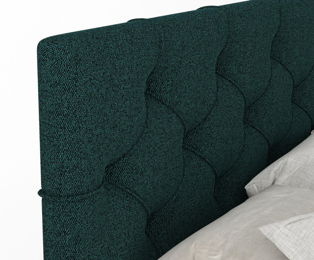 BOXSPRINGBETT Hugo Grün 140/200 cm - Schwarz/Grün, Holz/Holzwerkstoff (140/200cm) - Maison de Reve