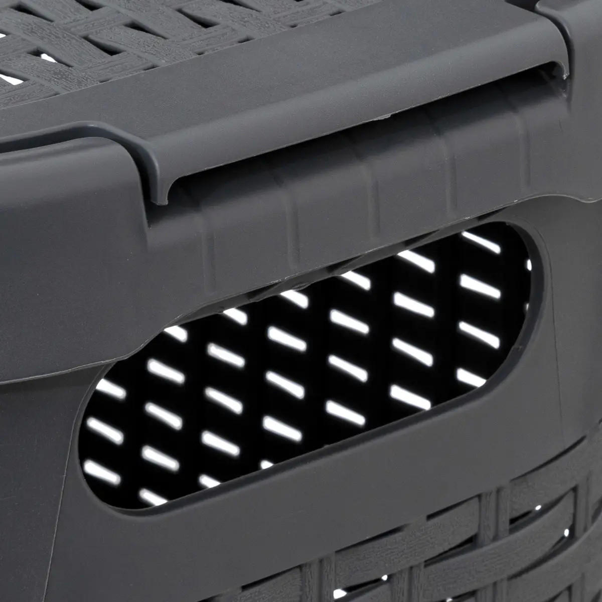 WÄSCHEKORB aus Kunststoff 40 l 46,4/26,5/60,5 cm - Anthrazit, Kunststoff (26.5/60.5/46.4cm) - 5five Simply Smart